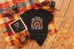 4. Thanksgiving Teacher Shirt - Black