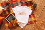 5. Thanksgiving Teacher Shirt White